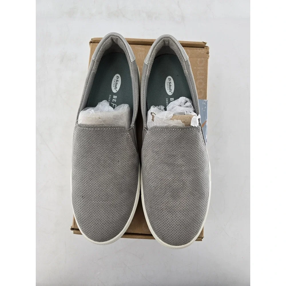 Dr. Scholl's Nova Slip On Sneakers Womens Size 8 Soft Grey Perforated - New